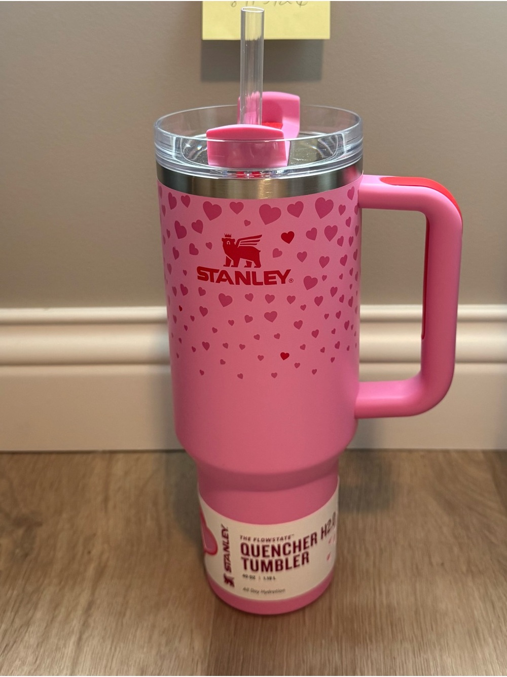 Stanley Valentines Pink Quencher H2.0 Tumbler with Handle 40 Oz